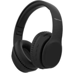 Amazon Basics Wireless Over Ear Headphones, Bluetooth 5.4, 40mm Drivers, 18H Playtime, Foldable Lightweight Design with Aux Support, Deep Bass & Mic, Black